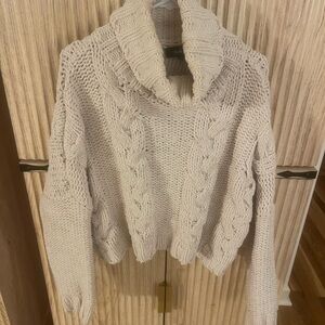 ☃️ AAKAA Cream Cable Knit Turtleneck Sweater
